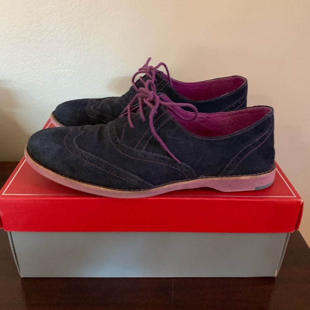 Johnston & Murphy navy suede shoes